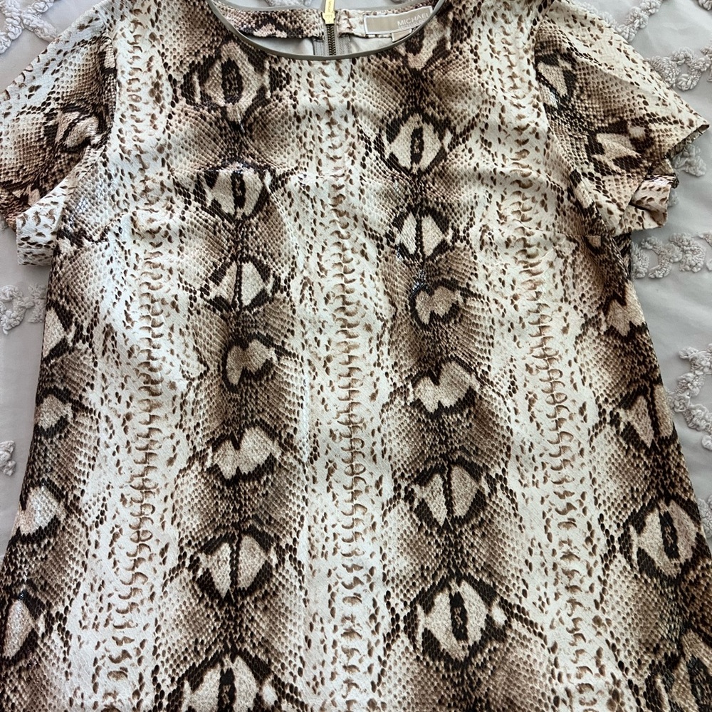 Michael Kors Brown Snake Print Blouse - Picture 1 of 10
